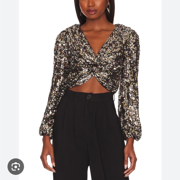 ASTR the label Sequin Nix Top in Black & Rainbow - Picture 6 of 6